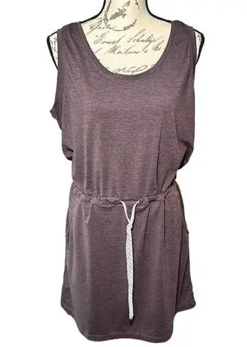 Members Mark Women's | | Plum Heather Soft Stretch Pullover Drawstring Dress - L