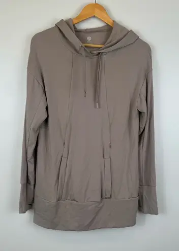 Kindred Bravely Brushed Bamboo Maternity & Nursing Hoodie Size Small Tan