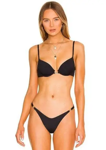 l*space L* Stardust Bikini Top in Black XLarge New Womens Swimsuit