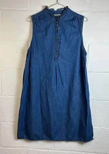 Allison Brittney Woman’s Denim Spring Casual Sleeveless Mini Dress Size Large