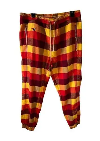 Aviator Nation Unisex XL Plaid Lounge Pants Flannel Relaxed Fit in Red