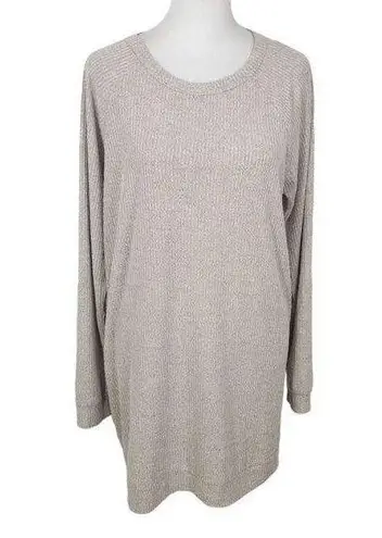 Bobi Cream Ribbed Knit Tunic Size Medium Oatmeal Tunic