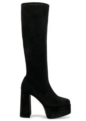 Tony Bianco NIB NWT  Toniq Platform Boot Black Stretch Suede REVOLVE sz 7.5