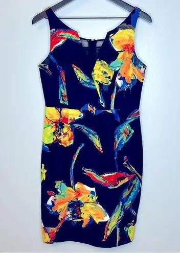 Milly Sleeveless Pop Art Ella Midi Dress Size 8