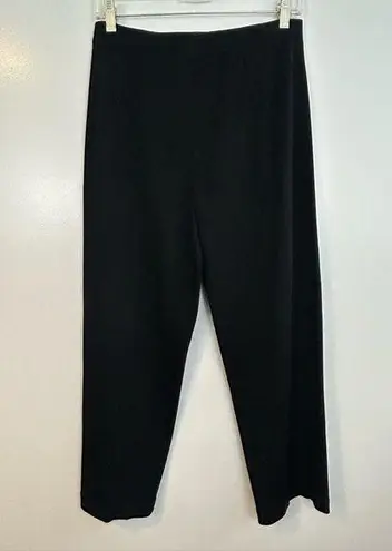 Ming Wang Classic Acrylic Pull On Black Ankle Pants Size Medium