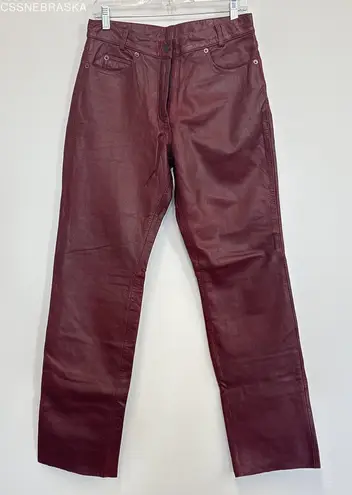WhetBlu Burgandy/Red Vintage High Waisted Leather Pants