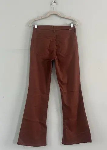 Dear John Jaxytn Cognac Brown Mid Rise Side Slit Bootcut Pants