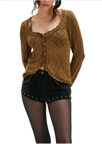 Free People Adelene Pointelle Cardigan