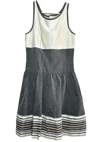 Jonathan Simkhai Palace Pier Dress Silk Structured Sleeveless Round Neck Gray 0