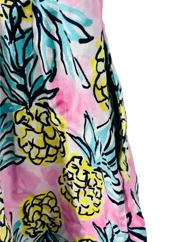 Draper James  Pineapple Halter Dress Keyhole Women's Size 10 Sleeveless Mini Pink