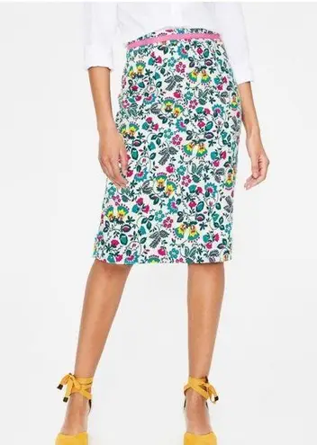 Boden Floral Pencil Skirt in Ivory Exotic Garden White Size 6