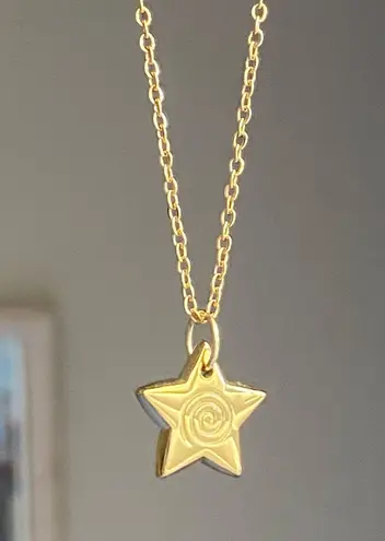 Handmade grunge y2k star swirl fully gold stainless steel chain necklace💫🌀