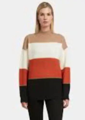 H by Halston NWT H Halston Colorblock Mock Neck Sweater in RUSSET COMBO