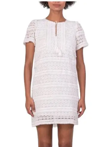 margaret o'leary Margaret O’Leary White Lace & Fringe Dress