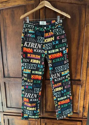 Kirin by Peggy Gou | Multicolor Typo Jeans Straight Leg Black Size 25