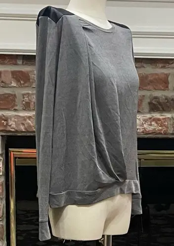 Generation Love grey sweater with black leather shoulders / S / New with tags