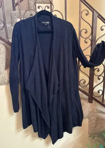 Barefoot Dreams NWOT 2X Cozy Chic Lite Draped Front Duster Cardigan Black 2X Msrp :$125