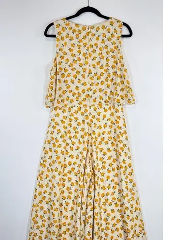 MVN The Label Women Jumpsuit Yellow Riley Floral Sleeveless Wide Leg Boho Medium