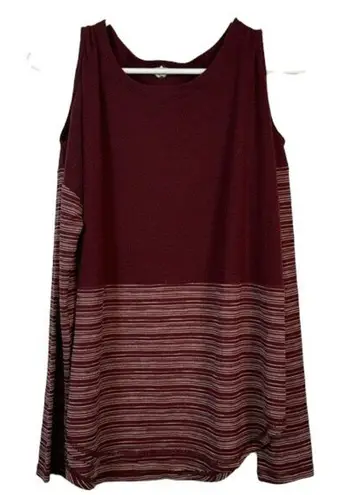 Hem & Thread  Maroon Stripe Textured Cold Shoulder L/S Size Small EUC #6451 - Image 1