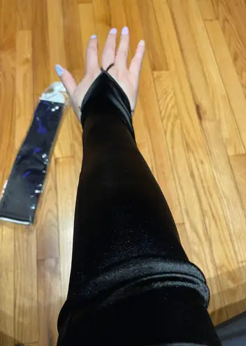 NWOT Satin Fingerless Elbow Length Arm sleeves Gloves Black