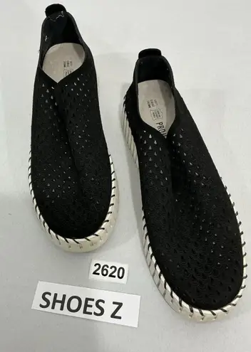 Womans Project Cloud Memory Foam Size 11 Perforated Slip On Platform Sneakers Black - Image 1