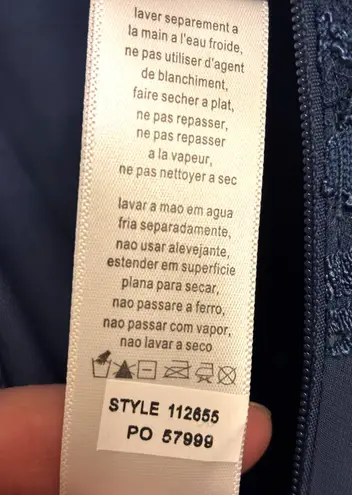 Alex Evenings Womens Sz 16 Wedgewood Blue 3/4 Sleeve Plus Size Lace Chiffon Gown