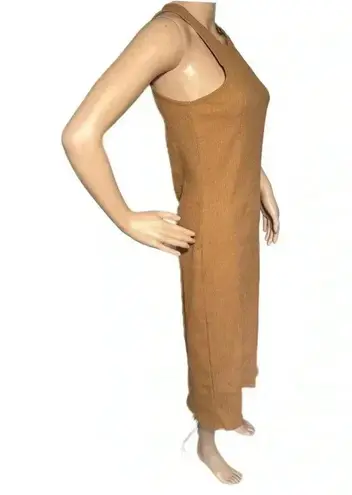 NWT Francesca's Womens Medium Beige Tank Dress Sleeveless Ribbed Knit Midi Tan