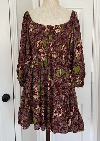 Free People  summer picnic boho smocked babydoll dress