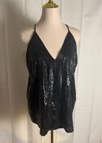 Adrienne Black Metallic Relaxed Camisole