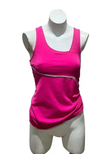 Oakley Women's Athletic Tank Top Pink/Grey S Built-in Bra Racerback