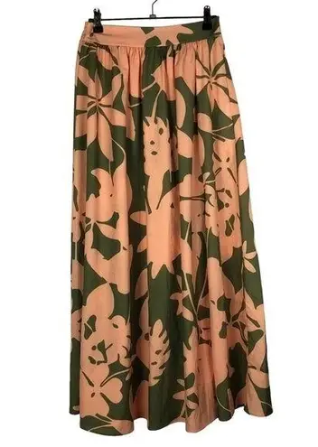 Boutique New Collection Green & Pink Floral Maxi Skirt S