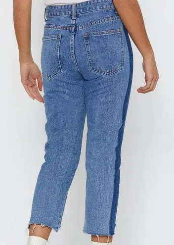 Nasty Gal | Blue Side by Side Distressed Mom Jeans