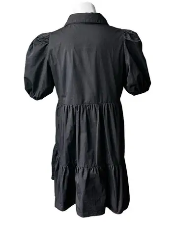 TCEC Black Cotton “Trish” Dress W/ Puff Sleeves