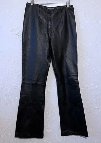 Saguaro 90's Vintage High Waist LEATHER Boot Cut Pants Size 8 Womens Black