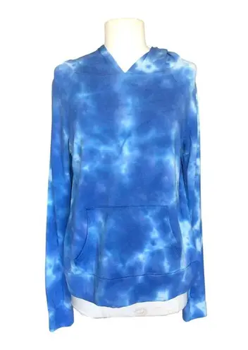 AVA+ESME Blue Tie Dye Hoodie Kangaroo Pocket Pullover Jacket Women's Size Small