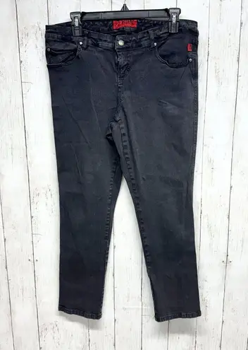 Vintage Tripp NYC Jeans Women Size 14S Black Skinny Size Skulls Striped Cotton