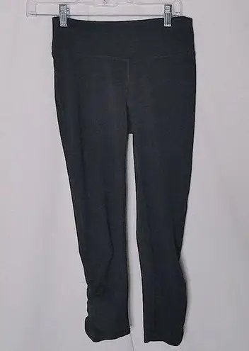 Gaiam  Om Crop Leggings Ruched Black Cropped XS Yoga Workout Athletic