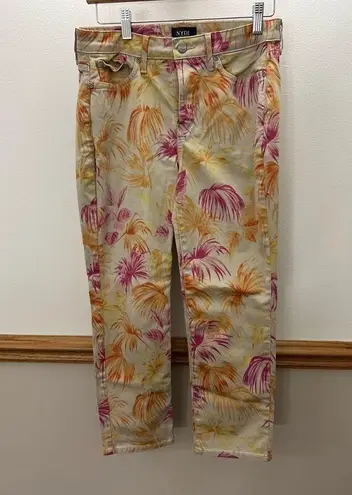 NYDJ Women's Sheri Slim Ankle Jeans Beach Garden Clementine Size 8P