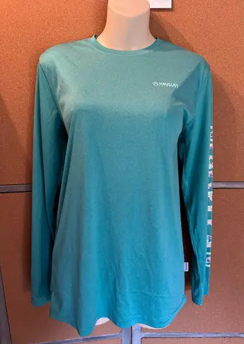 Magellan outdoors Magellan Fish Gear Women's Size S Boyfriend Fit Teal Moisture Wicking Logo Shirt