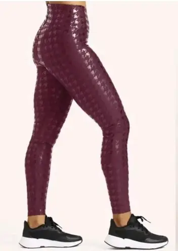 Peloton NWT Women's XL Show Up Houndstooth Leggings Purple Metallic High Rise