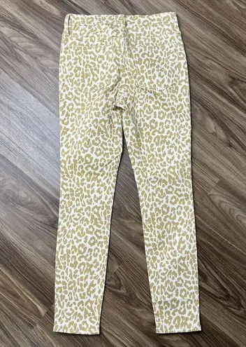 J. Crew Size 27 Jeans 10" High Rise Toothpick Animal Print Safari Leopard NEW
