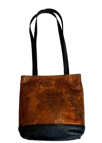 Leaf Leather C.L. Whiting Collection Hand Tooled Shoulder Bag Purse