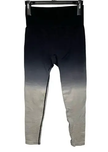 Zyia Black Ombre Leggings S Womens Black to White Athletic Athleisure