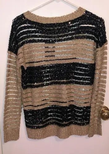 Miss Kelly Black & Brown Sweater Size S New