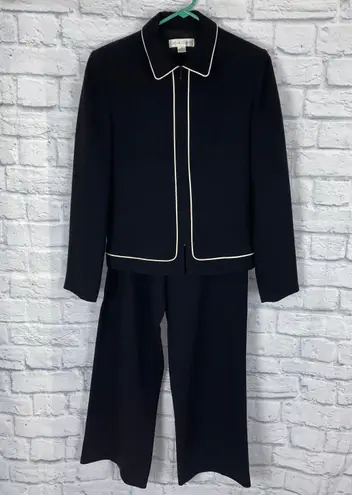 Casual Corner pants dress suit black & white sz 4