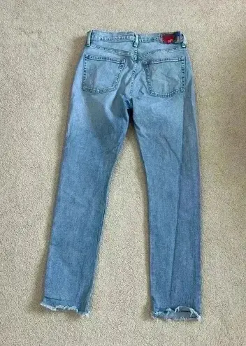 POLO Ralph Lauren The Callen High Rise Slim Fit Jeans Raw Hem Womens Size 28 Blue