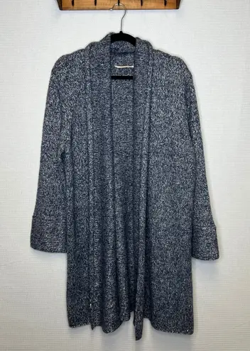 Soft Surroundings Blue Marled Knit Open Front Cardigan Sweater Women's Large