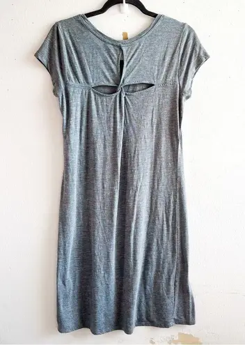 Lole Löle Dress Grey Twist Back Short Sleeves Athletic Dress Sz L GUC