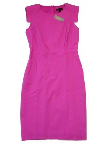 J.Crew NWT  Resume Sheath in Vivid Flamingo Pink Stretch Wool Dress 4 $188