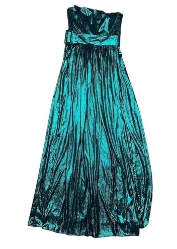 NWT Retrofete Jaden Strapless Belted Long Dress Green Women's Formal S